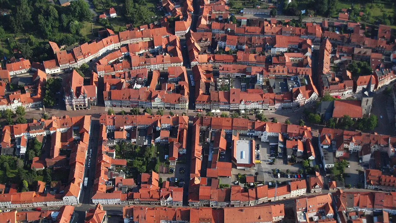 Blick auf den historischen Ortskern von Duderstadt in Niedersachsen